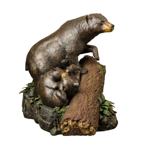 Bronze Black Bears Sculpture-1