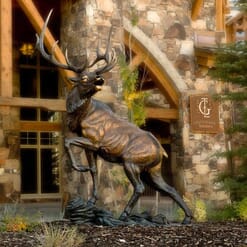 Bronze Bull Elk Sculpture - Challenge Accepted-1