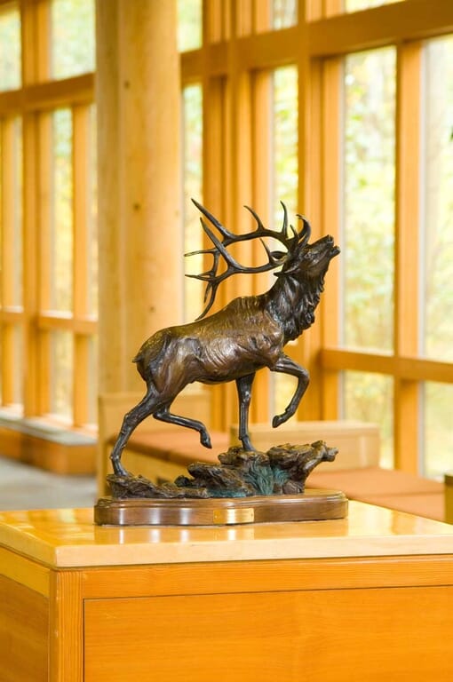 Bronze Bull Elk Sculpture - Rival's Response-2