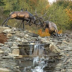 Bronze Bull Elk Sculpture - The Battle-5
