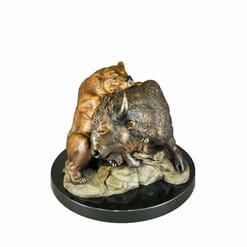 Bronze Bull and Bear Sculpture