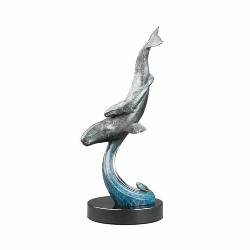 Bronze Gray Whales Sculpture
