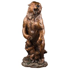 Bronze Grizzly Bear and Cubs Sculpture