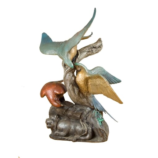 Bronze Macaws Sculpture