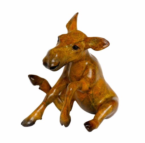 Bronze Moose Calf Sculpture-1