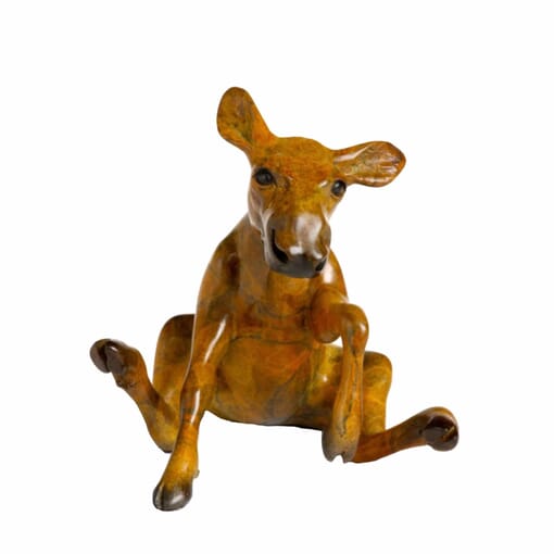 Bronze Moose Calf Sculpture