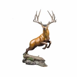 Bronze Mule Deer Sculpture - Woodland Dash