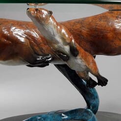 Bronze Otters Glass Coffee Table-2