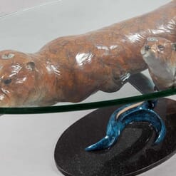 Bronze Otters Glass Coffee Table-3