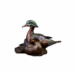 Bronze Wood Ducks Sculpture - Newly Wed