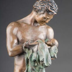 Father with Baby Bronze Sculpture-1
