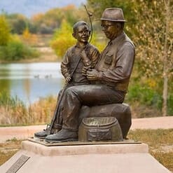 Grandfather and Grandson Bronze Sculpture-1