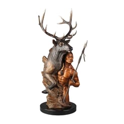 Man and Elk Bronze Sculpture-1