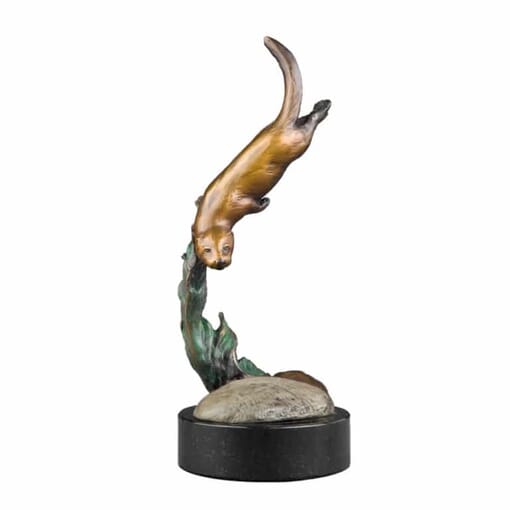 Otter Bronze Sculpture - Abalone Delight
