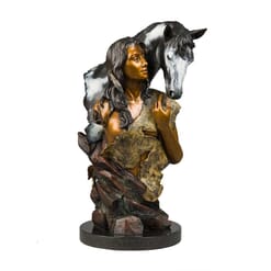 Woman and Horse Bronze Sculpture